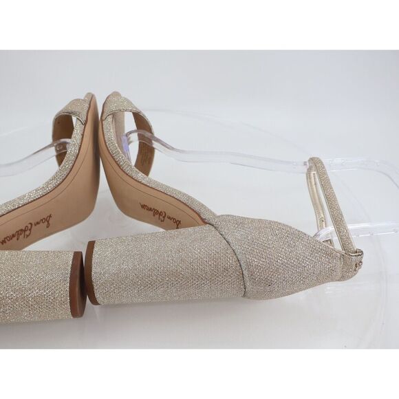 Sam Edelman Womens Yaro Sandals Ankle Strap Block Heel Gold Shimmer Size 11 Prom - Picture 11 of 12